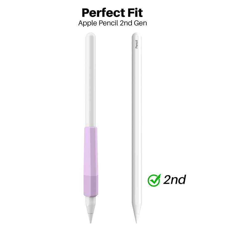 AHASTYLE PT185 3Pcs for Apple Pencil 2nd Generation Sleeve Stylus Pen Grip Silicone Case Gradient Color - White / Purple / Pink