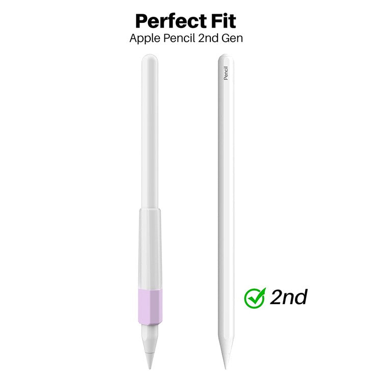 AHASTYLE PT185 3Pcs for Apple Pencil 2nd Generation Sleeve Stylus Pen Grip Silicone Case Gradient Color - Transparent Pink / Purple / Green