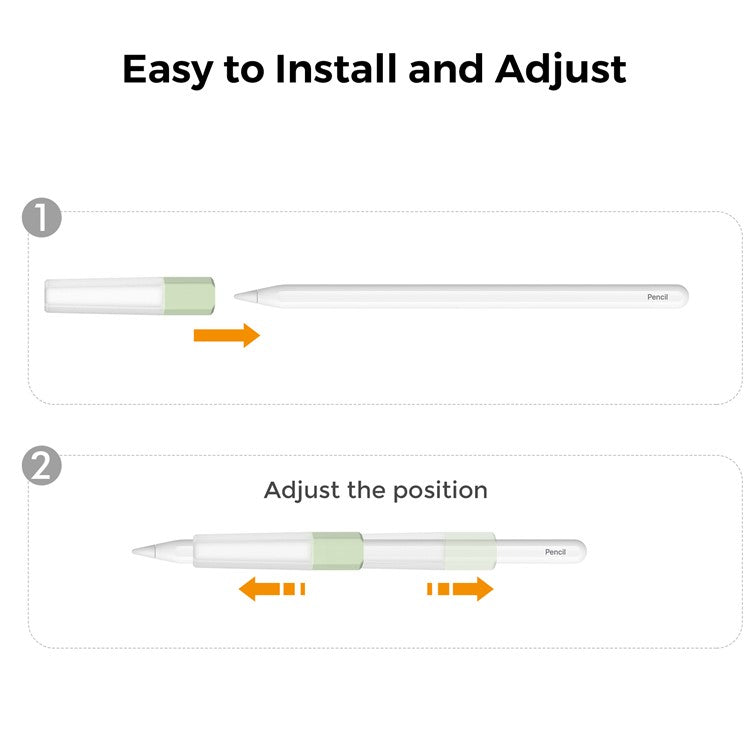 AHASTYLE PT185 3Pcs for Apple Pencil 2nd Generation Sleeve Stylus Pen Grip Silicone Case Gradient Color - Transparent Pink / Purple / Green