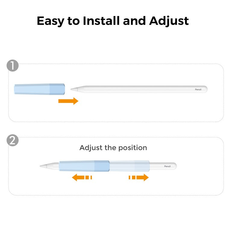 AHASTYLE PT185 3Pcs for Apple Pencil 2nd Generation Sleeve Stylus Pen Grip Silicone Case Gradient Color - Blue / Green / Purple