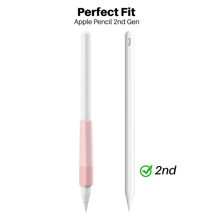 AHASTYLE PT185 3Pcs for Apple Pencil 2nd Generation Sleeve Stylus Pen Grip Silicone Case Gradient Color - Purple / Pink, Transparent Pink