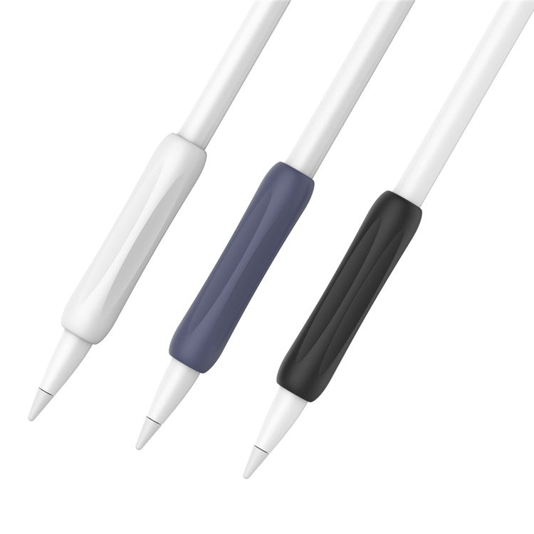 AHASTYLE PT113-1 Silicone Grip for Apple Pencil 1st / 2nd Generation Sleeve, 3Pcs Stylus Pen Case - White / Blue / Black