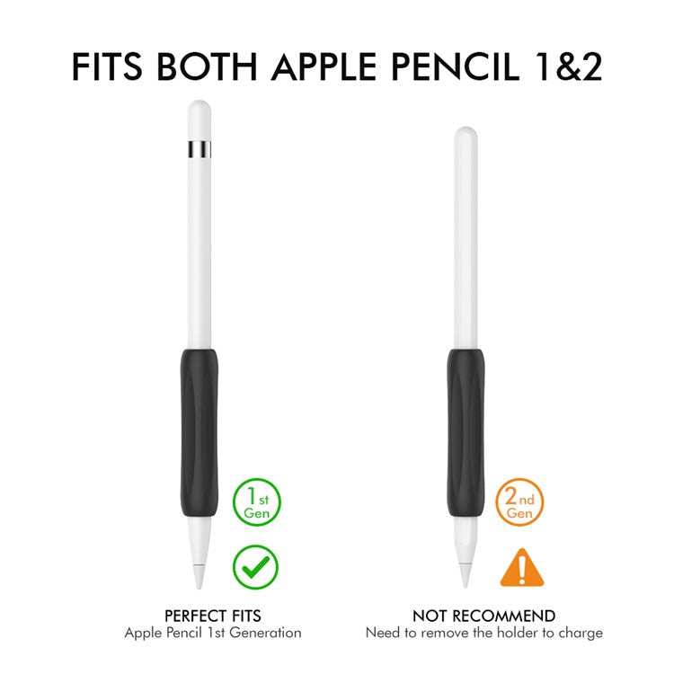 AHASTYLE PT113-1 Silicone Grip for Apple Pencil 1st / 2nd Generation Sleeve, 3Pcs Stylus Pen Case - White / Blue / Black