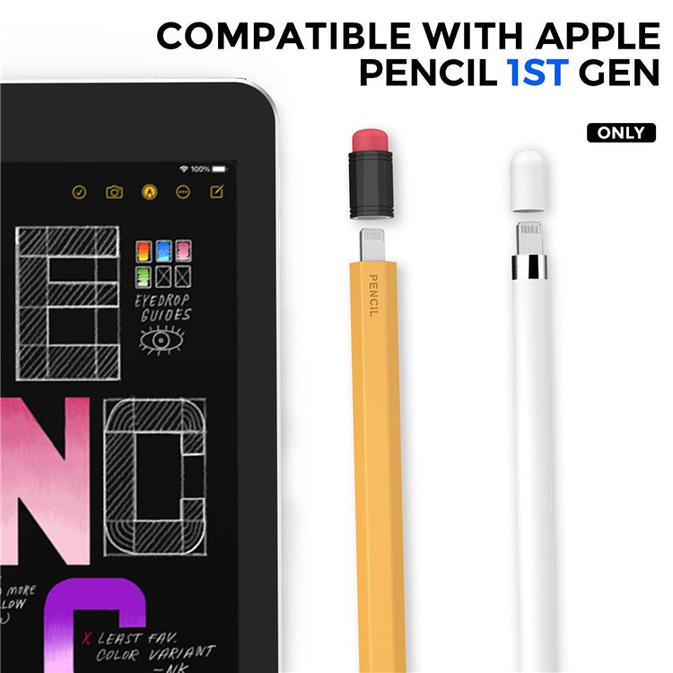 AHASTYLE PT180-1 For Apple Pencil 1st Generation Retro Silicone Capacitive Stylus Pen Protective Cover - Orange