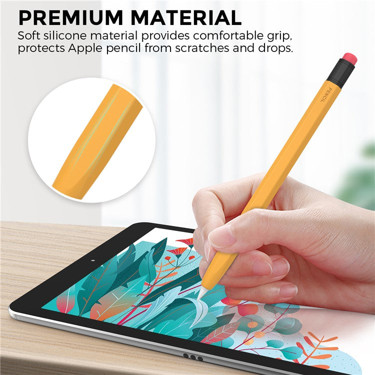 AHASTYLE PT180-1 For Apple Pencil 1st Generation Retro Silicone Capacitive Stylus Pen Protective Cover - Orange
