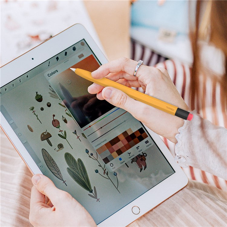 AHASTYLE PT180-1 For Apple Pencil 1st Generation Retro Silicone Capacitive Stylus Pen Protective Cover - Orange