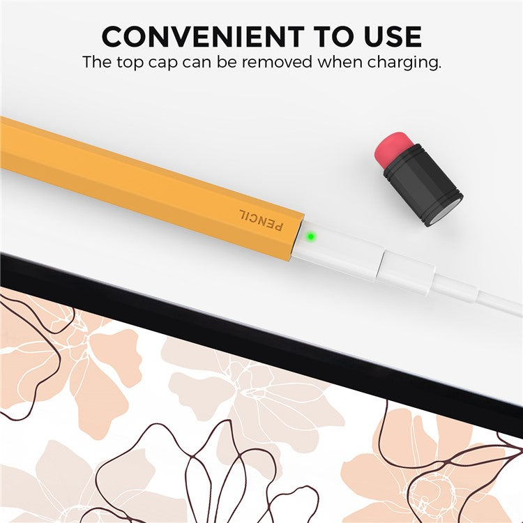 AHASTYLE PT180-1 For Apple Pencil 1st Generation Retro Silicone Capacitive Stylus Pen Protective Cover - Orange