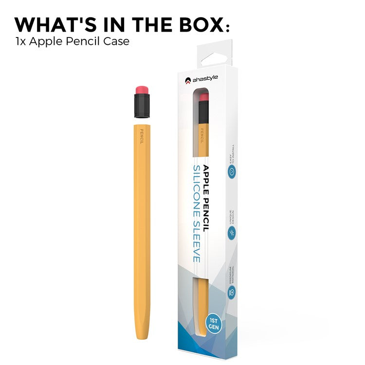 AHASTYLE PT180-1 For Apple Pencil 1st Generation Retro Silicone Capacitive Stylus Pen Protective Cover - Orange