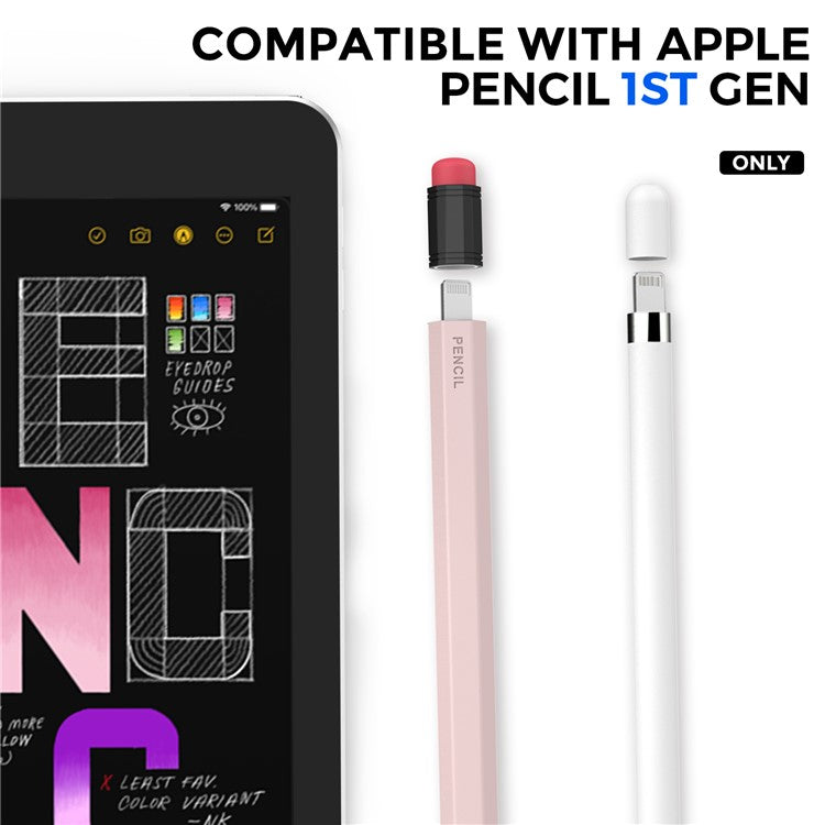 AHASTYLE PT180-1 For Apple Pencil 1st Generation Retro Silicone Capacitive Stylus Pen Protective Cover - Pink