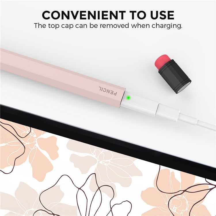 AHASTYLE PT180-1 For Apple Pencil 1st Generation Retro Silicone Capacitive Stylus Pen Protective Cover - Pink