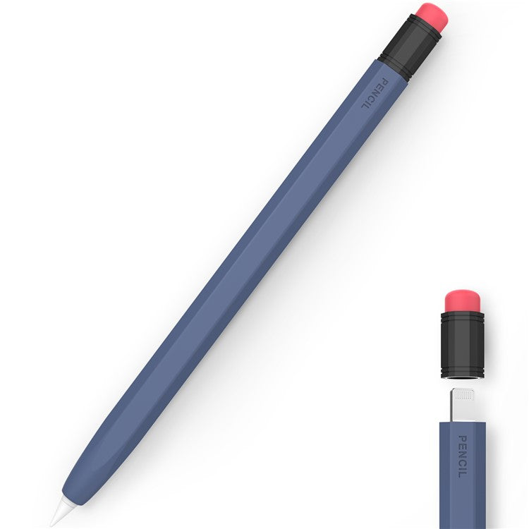 AHASTYLE PT180-1 For Apple Pencil 1st Generation Retro Silicone Capacitive Stylus Pen Protective Cover - Midnight Blue
