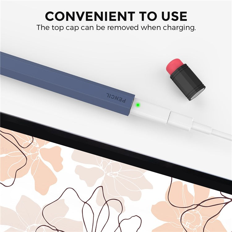 AHASTYLE PT180-1 For Apple Pencil 1st Generation Retro Silicone Capacitive Stylus Pen Protective Cover - Midnight Blue