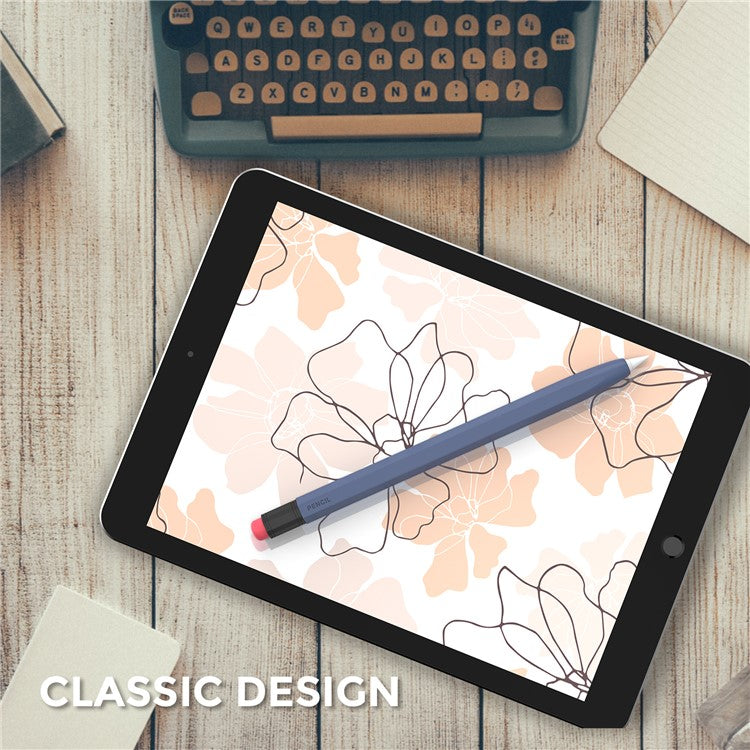 AHASTYLE PT180-1 For Apple Pencil 1st Generation Retro Silicone Capacitive Stylus Pen Protective Cover - Midnight Blue