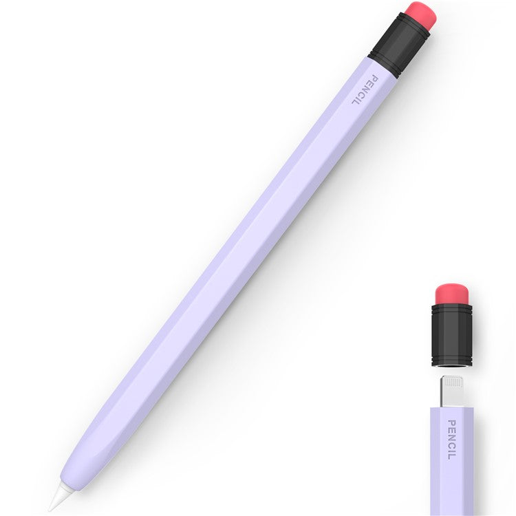 AHASTYLE PT180-1 For Apple Pencil 1st Generation Retro Silicone Capacitive Stylus Pen Protective Cover - Purple