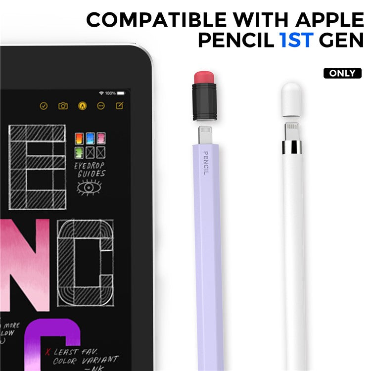 AHASTYLE PT180-1 For Apple Pencil 1st Generation Retro Silicone Capacitive Stylus Pen Protective Cover - Purple