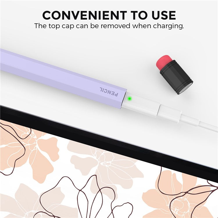 AHASTYLE PT180-1 For Apple Pencil 1st Generation Retro Silicone Capacitive Stylus Pen Protective Cover - Purple