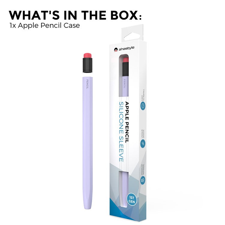 AHASTYLE PT180-1 For Apple Pencil 1st Generation Retro Silicone Capacitive Stylus Pen Protective Cover - Purple