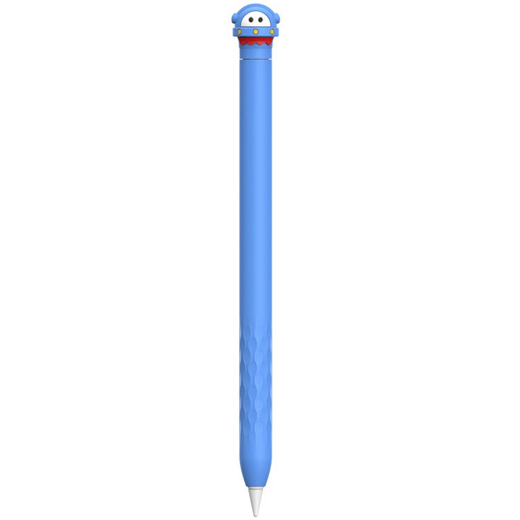 AHASTYLE PT129-2 For Apple Pencil 2nd Generation Cute Cartoon Stylus Pen Cover Soft Silicone Anti-drop Sleeve - Blue / Spaceship