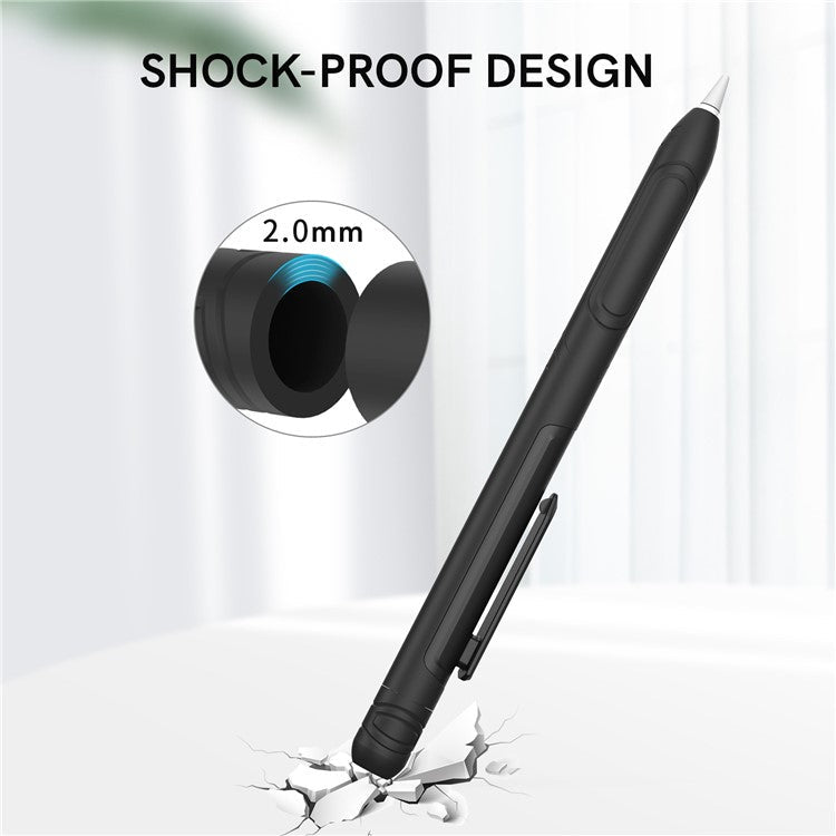 AHASTYLE PT141 Silicone Sleeve for Apple Pencil (1st Generation) Stylus Pen Case Shockproof Protective Cover - Black