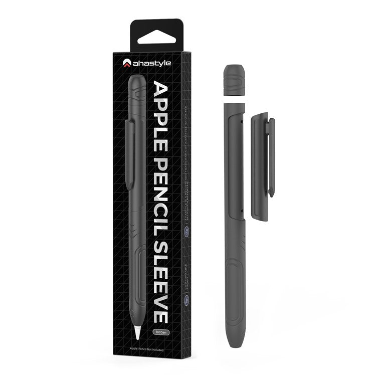 AHASTYLE PT141 Silicone Sleeve for Apple Pencil (1st Generation) Stylus Pen Case Shockproof Protective Cover - Grey
