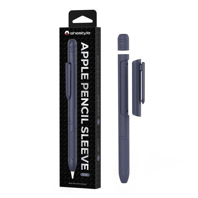 AHASTYLE PT141 Silicone Sleeve for Apple Pencil (1st Generation) Stylus Pen Case Shockproof Protective Cover - Midnight Blue
