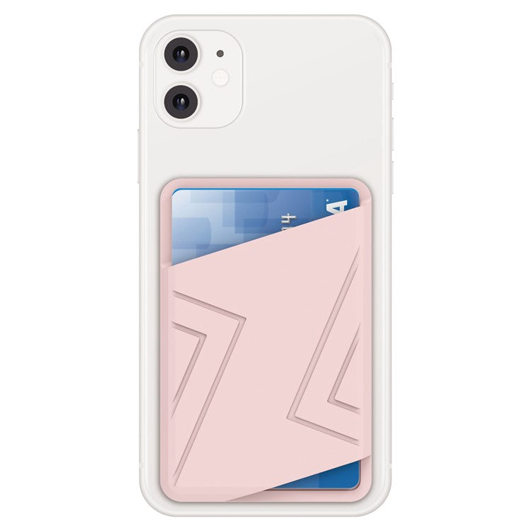 AHASTYLE PT133-C-S Adhesive Credit ID Card Holder Mobile Phone Back Card Pocket - Pink