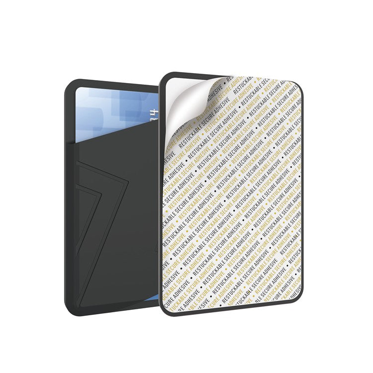 AHASTYLE PT133-C-S Adhesive Credit ID Card Holder Mobile Phone Back Card Pocket - Black