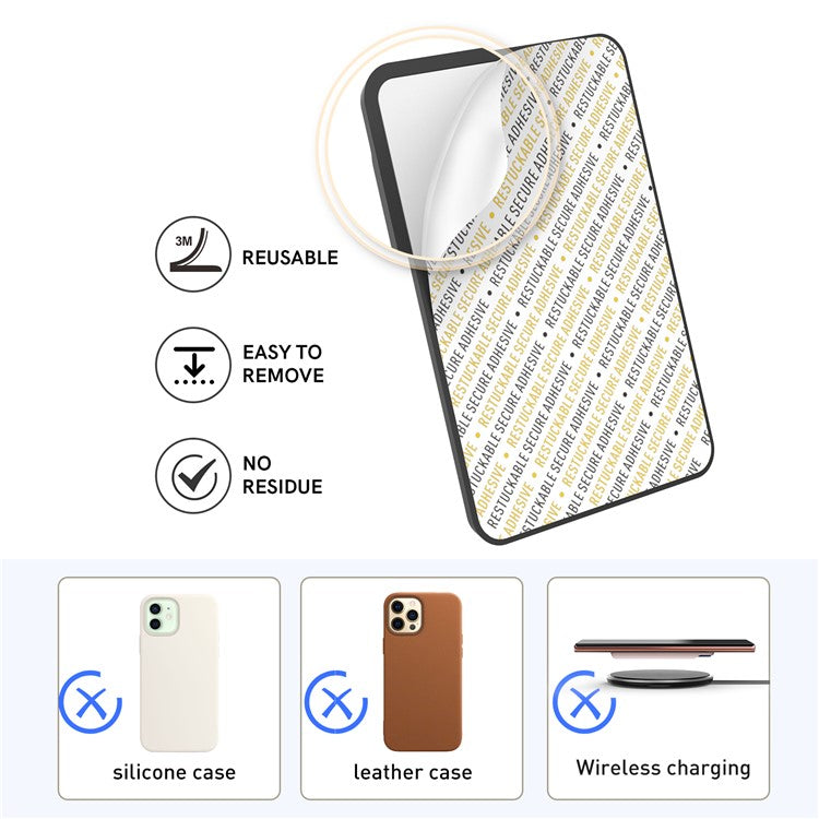 AHASTYLE PT133-C-S Adhesive Credit ID Card Holder Mobile Phone Back Card Pocket - Black