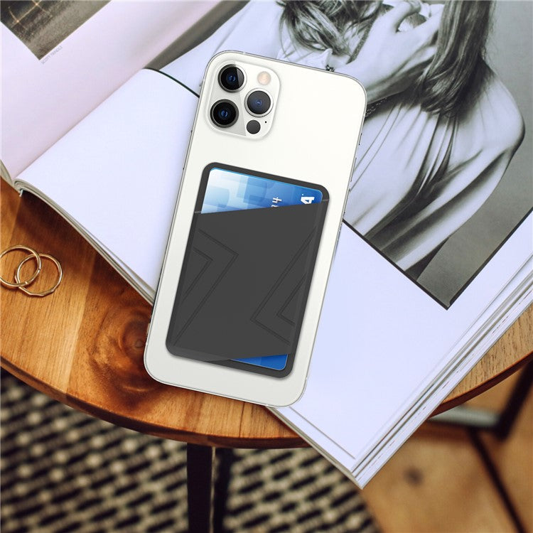 AHASTYLE PT133-C-S Adhesive Credit ID Card Holder Mobile Phone Back Card Pocket - Black