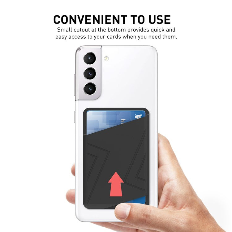 AHASTYLE PT133-C-S Adhesive Credit ID Card Holder Mobile Phone Back Card Pocket - Black