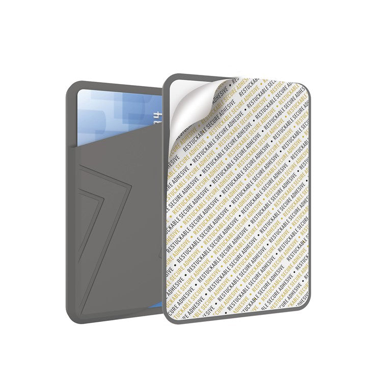 AHASTYLE PT133-C-S Adhesive Credit ID Card Holder Mobile Phone Back Card Pocket - Grey