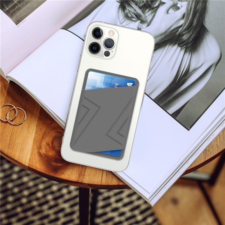 AHASTYLE PT133-C-S Adhesive Credit ID Card Holder Mobile Phone Back Card Pocket - Grey