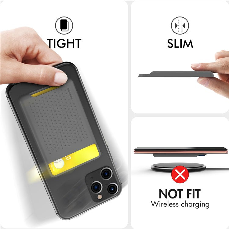 AHASTYLE PT133-S Adhesive Phone Card Pocket Mobile Phone Stick-On Credit Card Holder - Grey