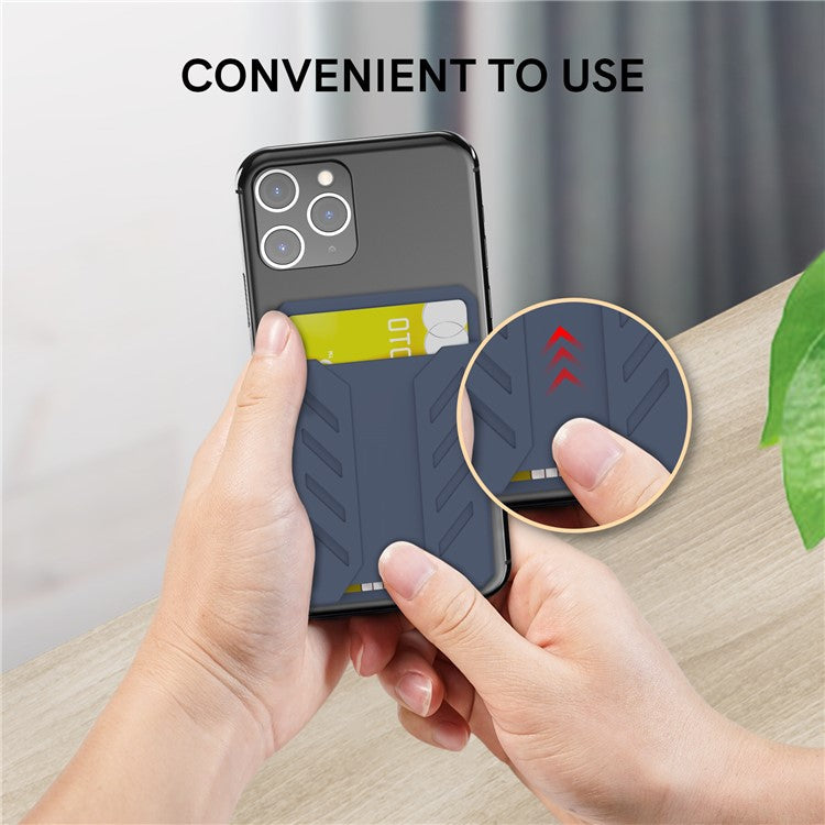 AHASTYLE PT133-A-S Phone Back Card Holder Adhesive Stick-On Card Slot Pocket - Midnight Blue