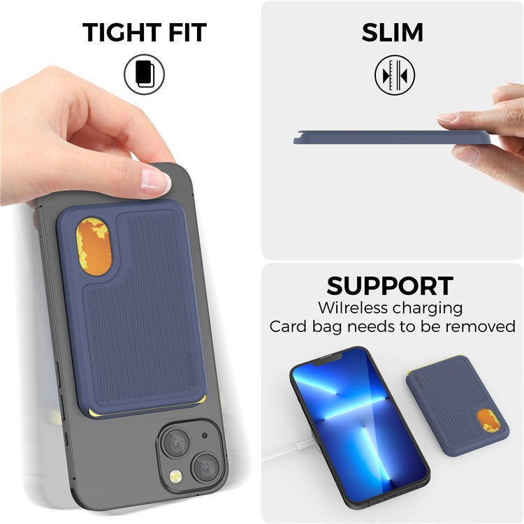 AHASTYLE PT133-B Phone Back Card Holder Magnetic Credit Card Slot Wallet Pocket - Midnight Blue
