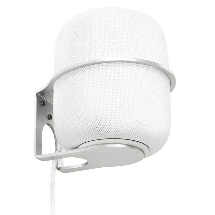 For Apple HomePod 2 2023 Speaker Aluminum Alloy Wall Hanger Wall-Mounted Hanging Holder Mounting Bracket - Silver