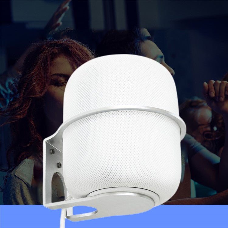 For Apple HomePod 2 2023 Speaker Aluminum Alloy Wall Hanger Wall-Mounted Hanging Holder Mounting Bracket - Silver