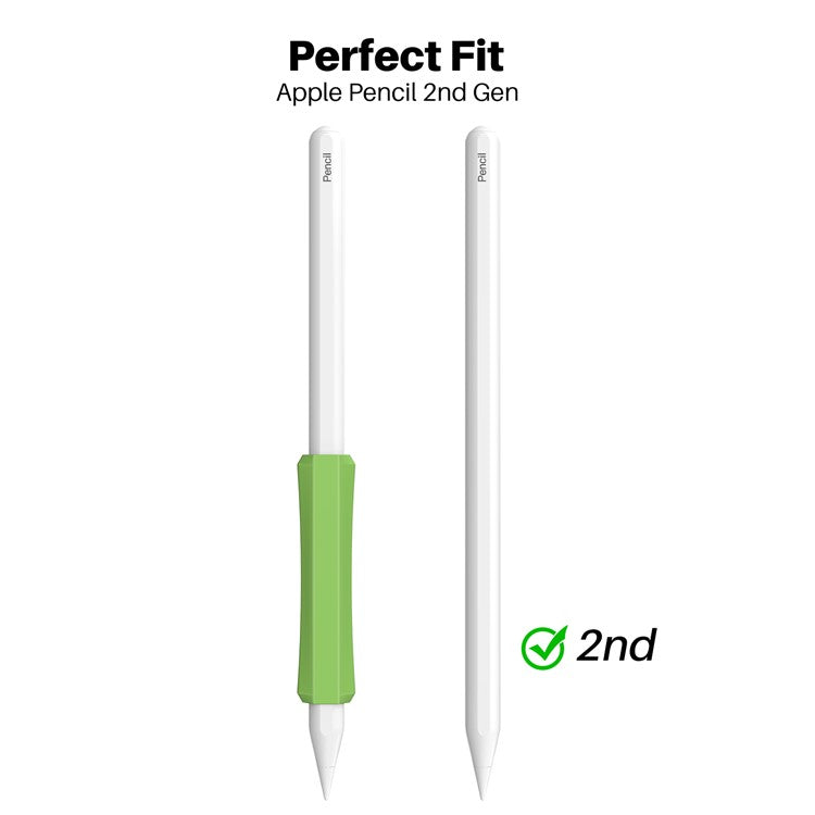 AHASTYLE LC03 3Pcs / Pack Soft Silicone Grip Holder for Apple Pencil 1st / 2nd Generation Stylus Pencil Non-Slip Protective Cover - White / Pink / Matcha Green