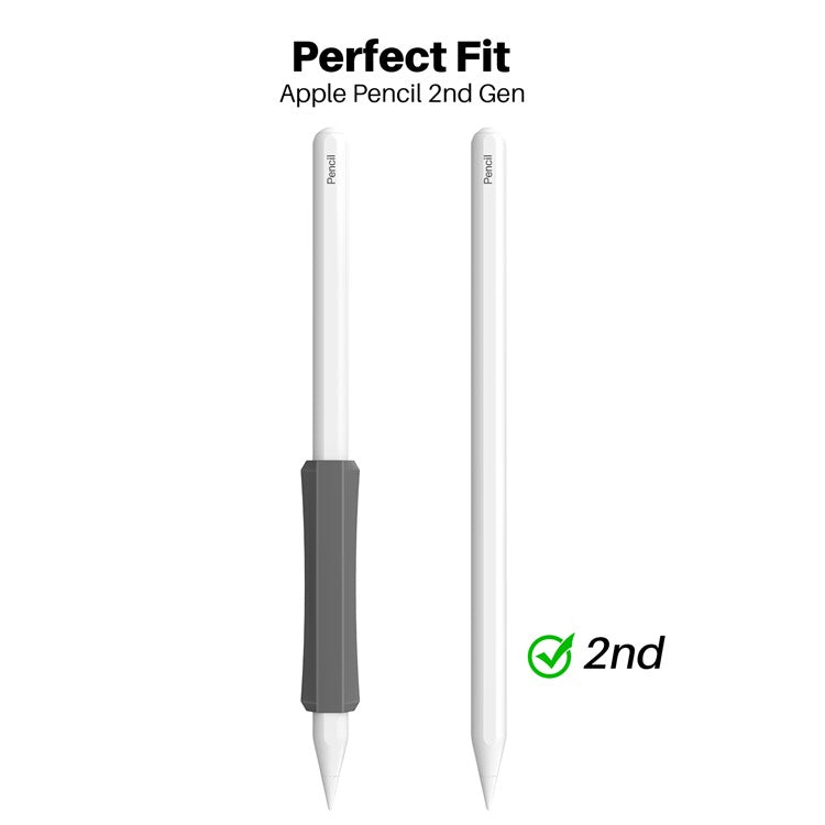 AHASTYLE LC03 3Pcs / Pack Soft Silicone Grip Holder for Apple Pencil 1st / 2nd Generation Stylus Pencil Non-Slip Protective Cover - White / Grey / Black