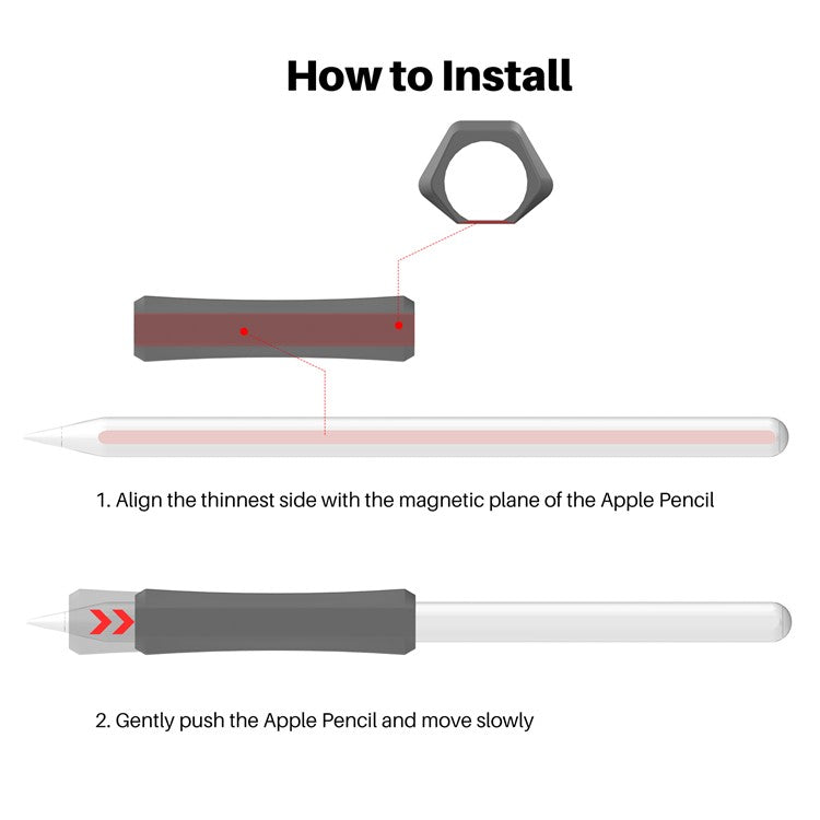 AHASTYLE LC03 3Pcs / Pack Soft Silicone Grip Holder for Apple Pencil 1st / 2nd Generation Stylus Pencil Non-Slip Protective Cover - White / Grey / Black