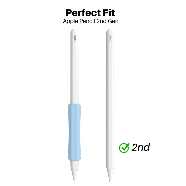 AHASTYLE LC03 3Pcs / Pack Soft Silicone Grip Holder for Apple Pencil 1st / 2nd Generation Stylus Pencil Non-Slip Protective Cover - White / Blue / Black