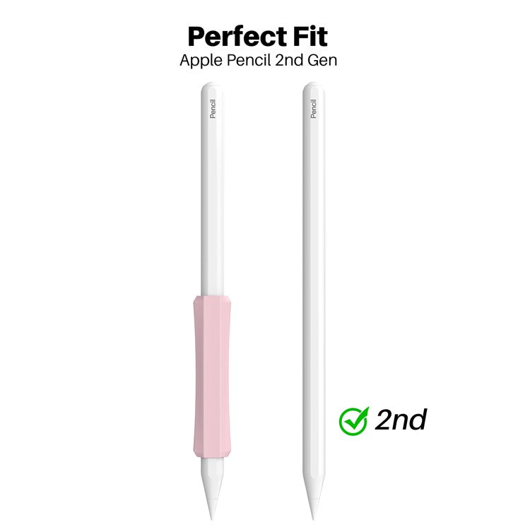 AHASTYLE LC03 3Pcs / Pack Soft Silicone Grip Holder for Apple Pencil 1st / 2nd Generation Stylus Pencil Non-Slip Protective Cover - White / Purple / Pink