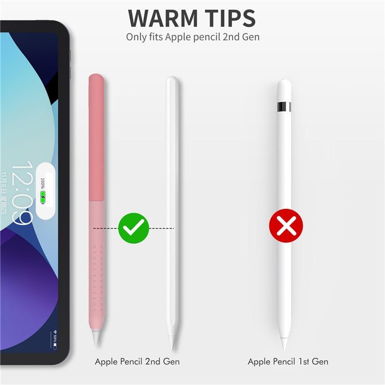 AHASTYLE PT182 Silicone Stylus Pen Cover for Apple Pencil Pro / Pencil (2nd Generation) Color Splicing Retro Capacitive Stylus Sleeve - Pink