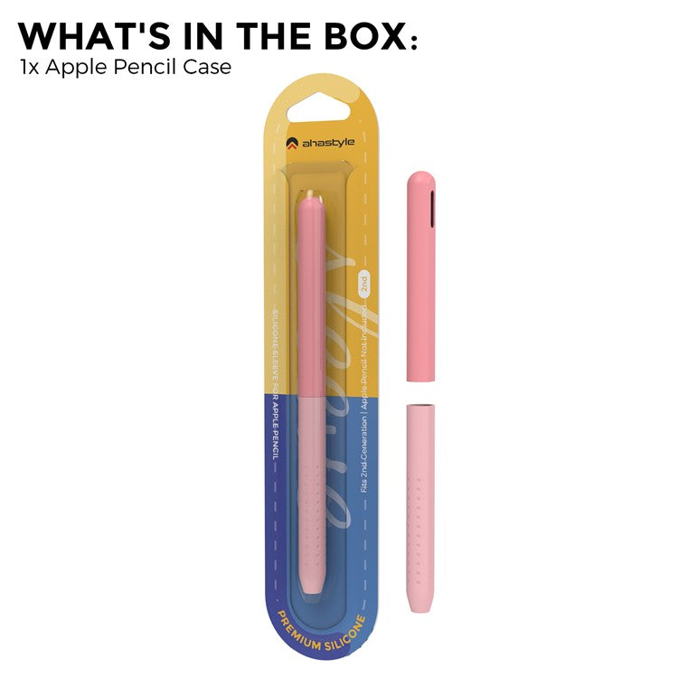 AHASTYLE PT182 Silicone Stylus Pen Cover for Apple Pencil Pro / Pencil (2nd Generation) Color Splicing Retro Capacitive Stylus Sleeve - Pink