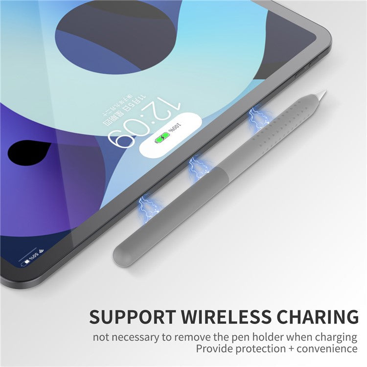AHASTYLE PT182 Silicone Stylus Pen Cover for Apple Pencil Pro / Pencil (2nd Generation) Color Splicing Retro Capacitive Stylus Sleeve - Grey