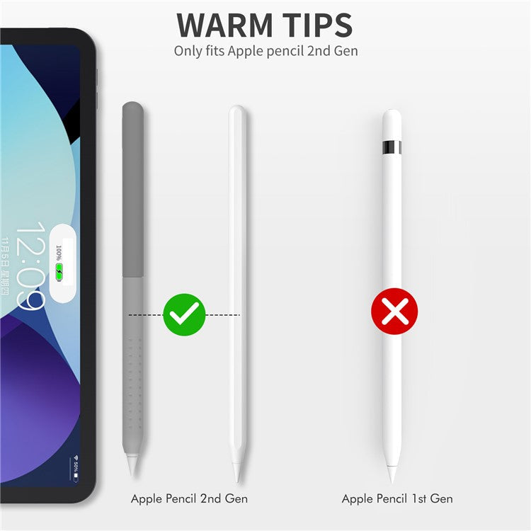 AHASTYLE PT182 Silicone Stylus Pen Cover for Apple Pencil Pro / Pencil (2nd Generation) Color Splicing Retro Capacitive Stylus Sleeve - Grey