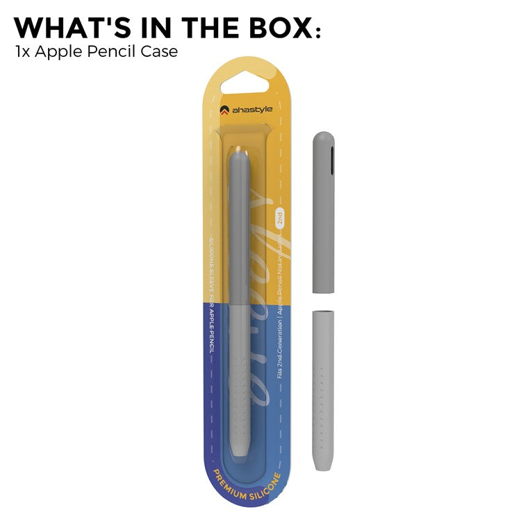 AHASTYLE PT182 Silicone Stylus Pen Cover for Apple Pencil Pro / Pencil (2nd Generation) Color Splicing Retro Capacitive Stylus Sleeve - Grey