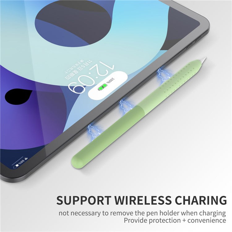 AHASTYLE PT182 Silicone Stylus Pen Cover for Apple Pencil Pro / Pencil (2nd Generation) Color Splicing Retro Capacitive Stylus Sleeve - Green