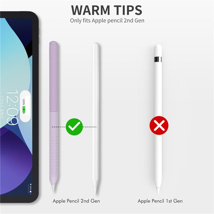 AHASTYLE PT182 Silicone Stylus Pen Cover for Apple Pencil Pro / Pencil (2nd Generation) Color Splicing Retro Capacitive Stylus Sleeve - Purple