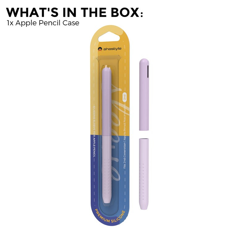 AHASTYLE PT182 Silicone Stylus Pen Cover for Apple Pencil Pro / Pencil (2nd Generation) Color Splicing Retro Capacitive Stylus Sleeve - Purple